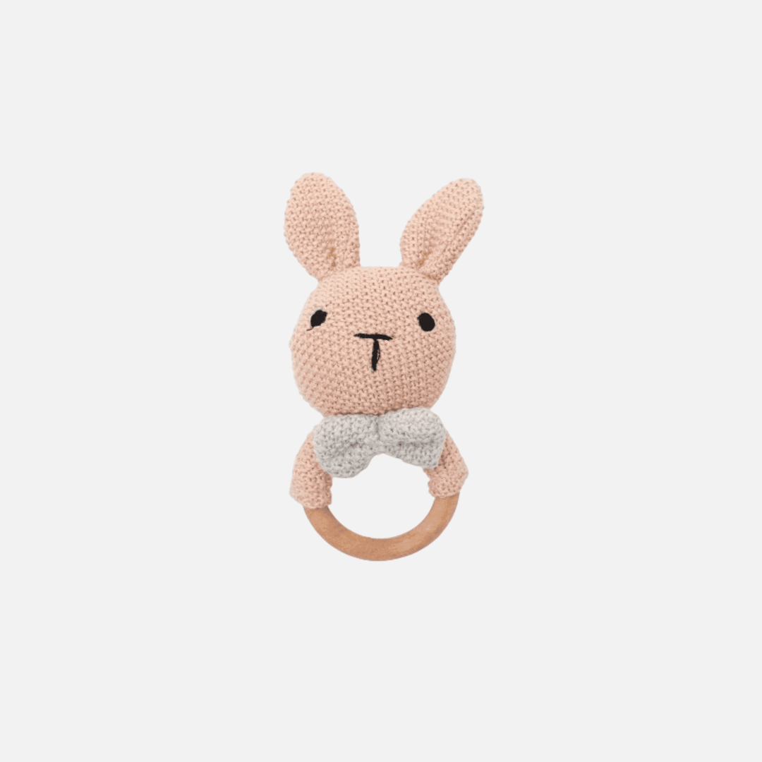 Bubu Soft Pink Knitted Toy I Cute Cotton Toy for Babies & Toddlers