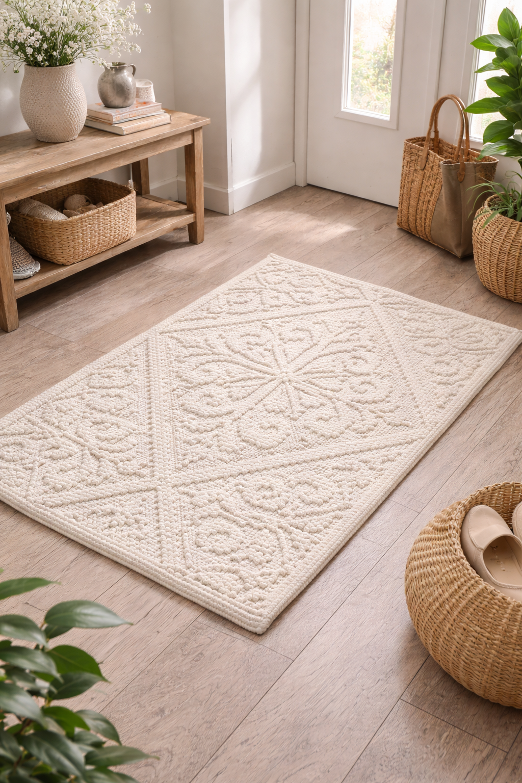 Regal Imprints the Majestic Mat | Hand-Woven Cotton-Wool Entryway Elegance