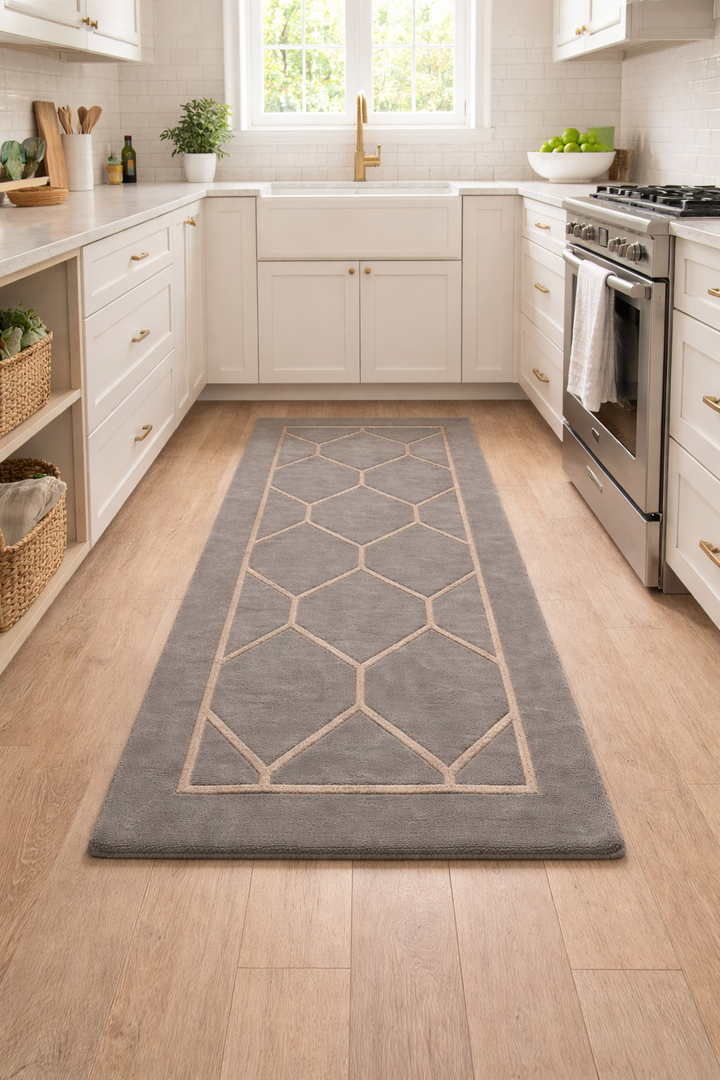 Trellis Tapestry Wool-Viscose Hallway Runner 60x150cm