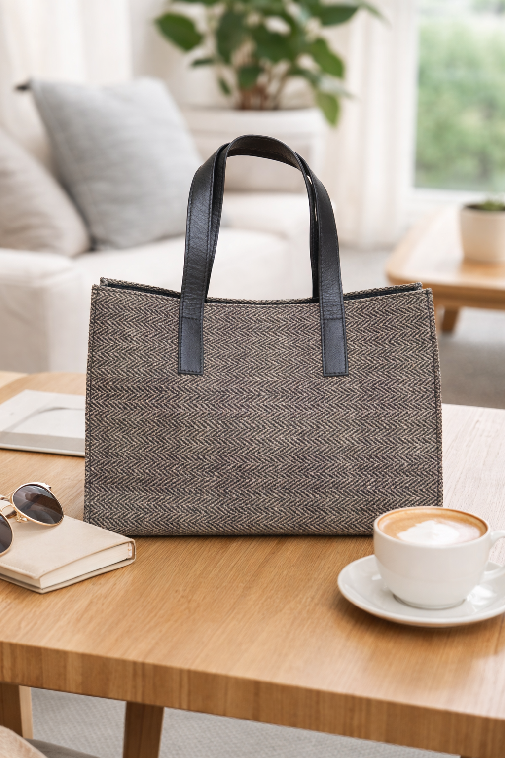 Unisex Black and Honey Contrast Handbag