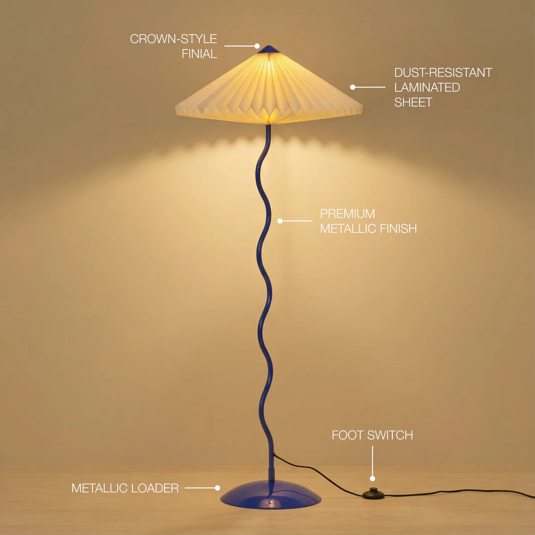 Expobazaar Wavy Floor Lamp Cobalt Blue