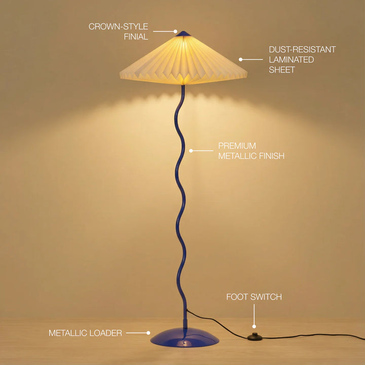 Expobazaar Wavy Floor Lamp Cobalt Blue