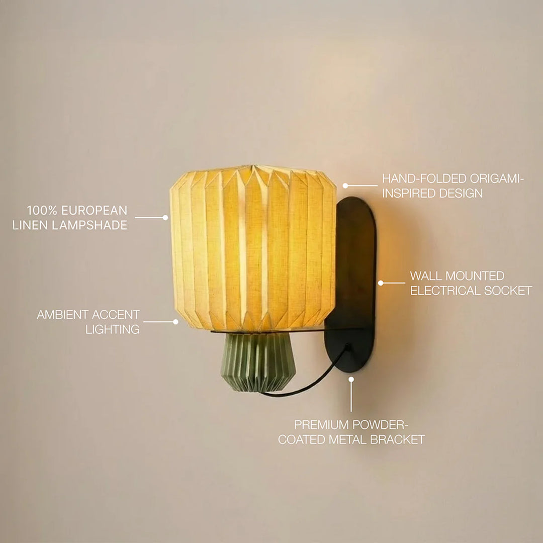Expobazaar Lumi Fold Sconce Linen Wall Lamp