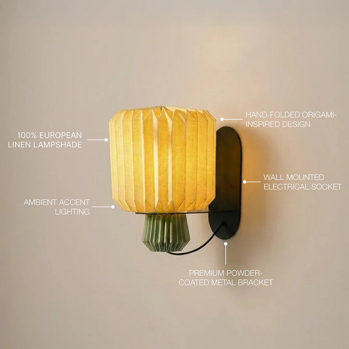Expobazaar Lumi Fold Sconce Linen Wall Lamp