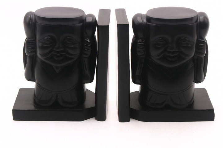 Handcrafted Black Soapstone Bookends for Home & Office Décor