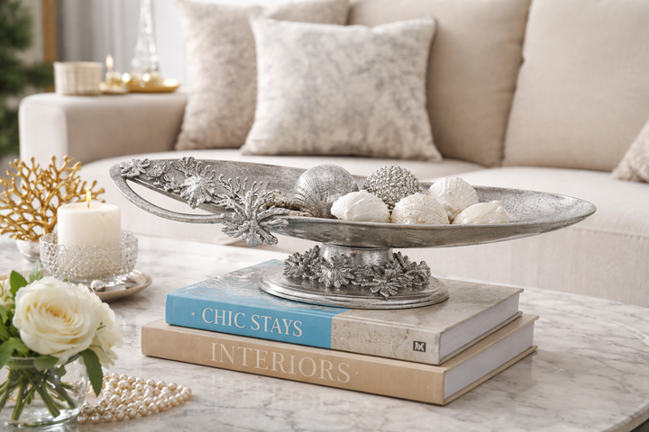 Madhur Shringar: Modern Aluminium Decorative Bowl for Elegant Table Accent