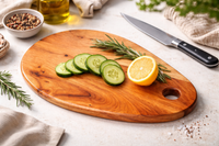 "Oval Mango Wood Chopping & Serving Board â€“ Perfect for Kitchen & Table Use (40x25x1.7 cm)"