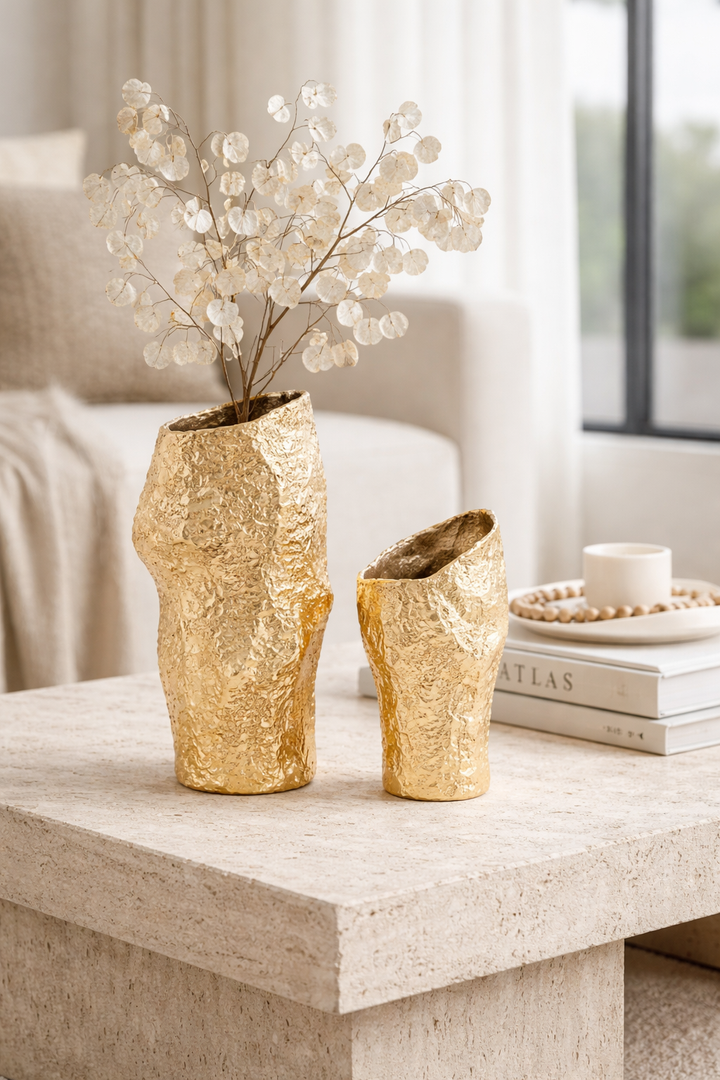 Swarna Aluminium Shringar: Elegant Sculptural Vase for Artistic Home Décor