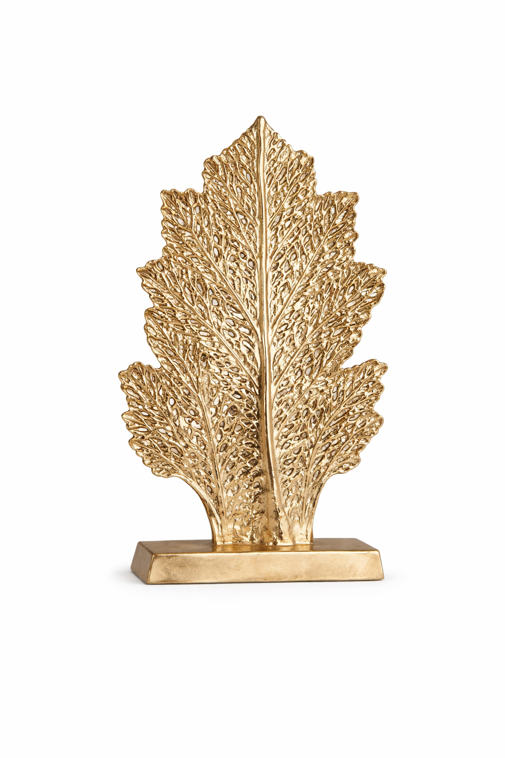 warna Patra: Decorative Aluminium Leaf Sculpture | Modern Table & Floor Décor | 26x13x69 cm