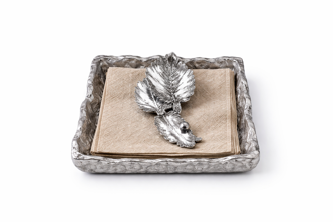 Aluminium Napkin Stand | Elegant Dining & Kitchen Accessory | 18x18x5 cm