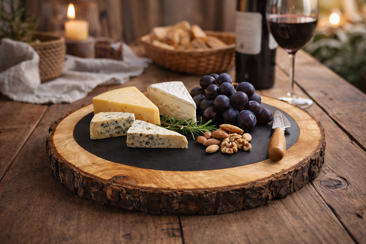 Tree Bark Serving Platter | Chess Board & Mango Wood Platter