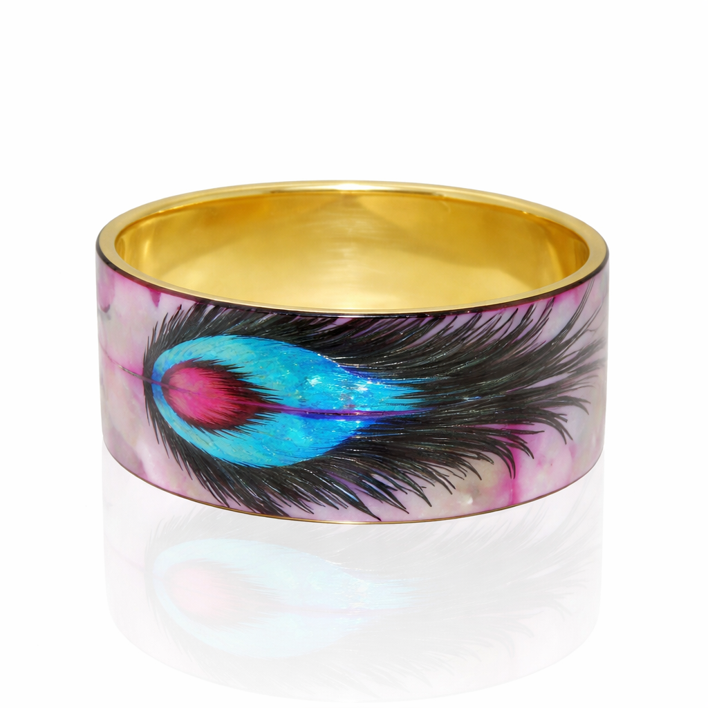 Ocellus Rage Carmine Rose Mother of Pearl Designer Bangle