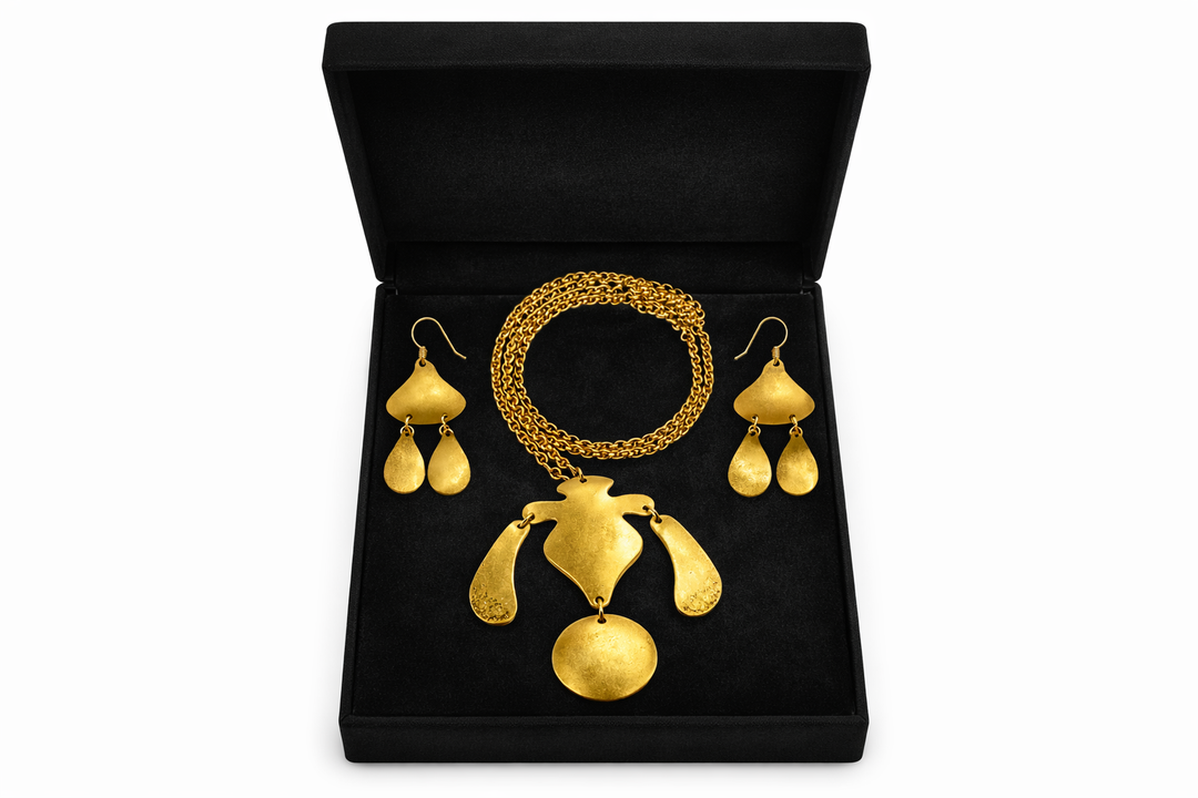 Whigmaleerie Premium Handcrafted Brass Modern Jewellery Set