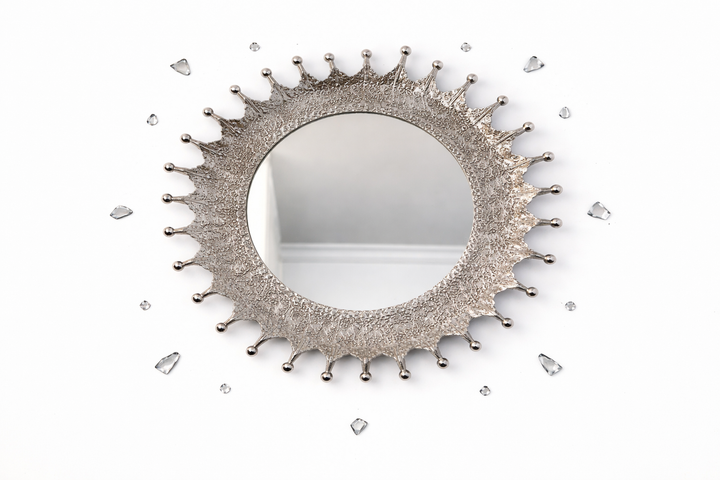 Round Silver Aluminum Wall Mirror – Stylish Vanity & Wall Accent