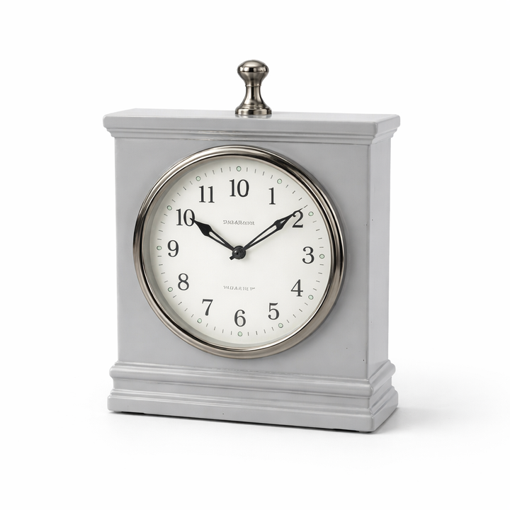 Antique Grey Steel Table Clock – Elegant Gift & Contemporary Accent