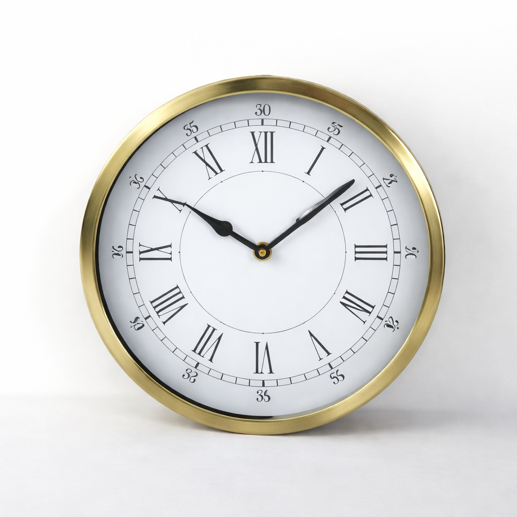 Golden Roman Wall Clock – Elegant Timepiece for Home & Corporate Spaces