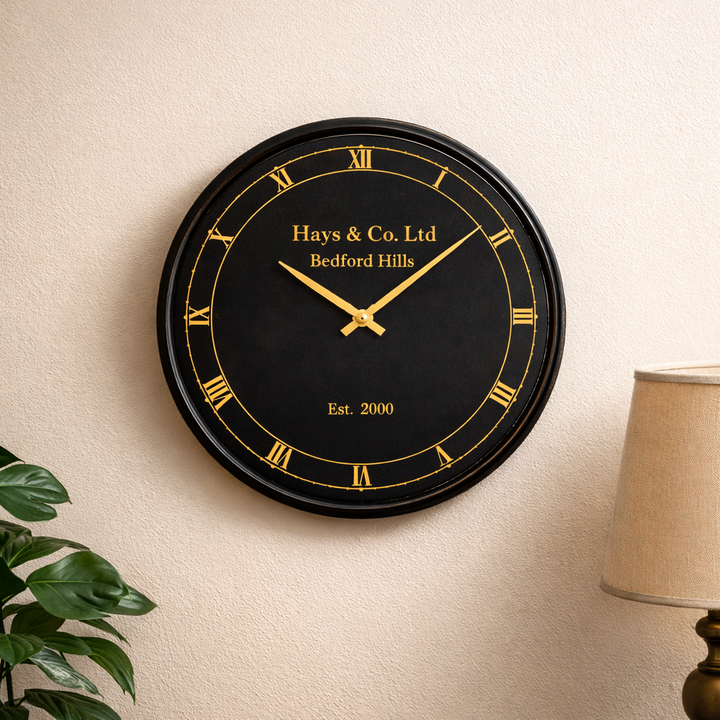 Modern Black Steel Wall Clock – Sleek Decorative Timepiece