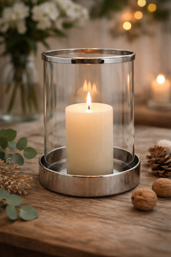 Classic Steel & Glass Candle Lantern