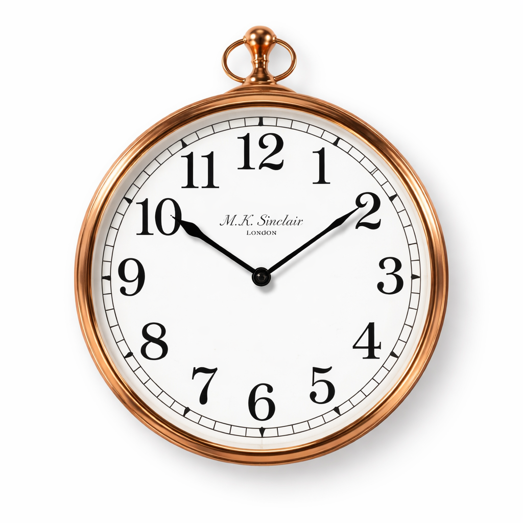 Modern Rose Gold Stainless Steel Clock – Elegant Timepiece for Living Spaces”