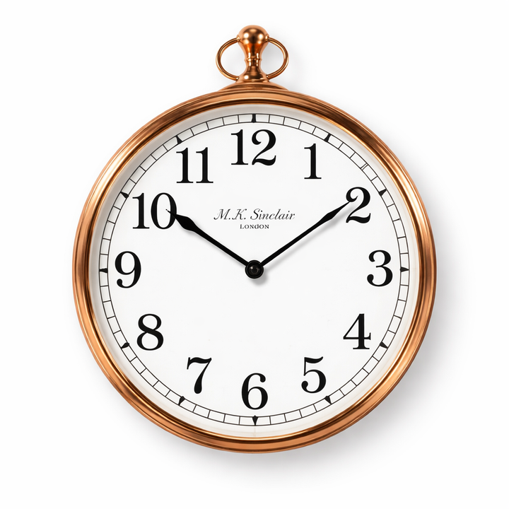 Modern Rose Gold Stainless Steel Clock – Elegant Timepiece for Living Spaces”