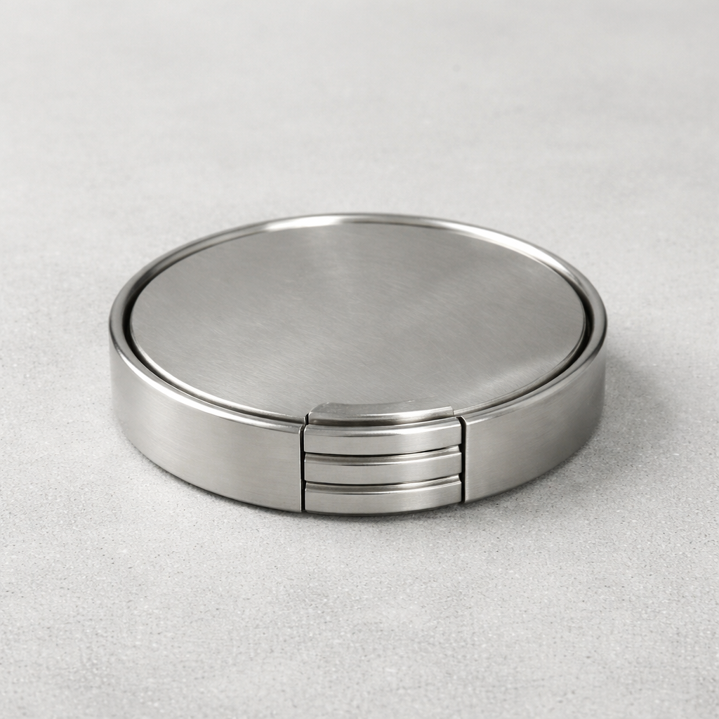 Stylish Coaster Set | Premium Stainless-steel Finish | Table Protection | 4-Inch Diameter