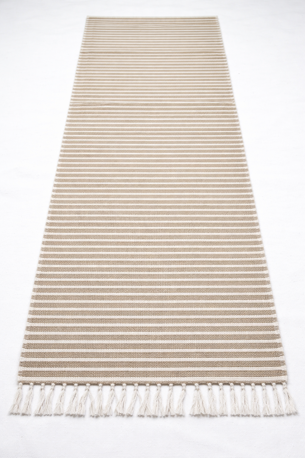 Classic Large Cotton Floor Mat with Woven Stripe Pattern