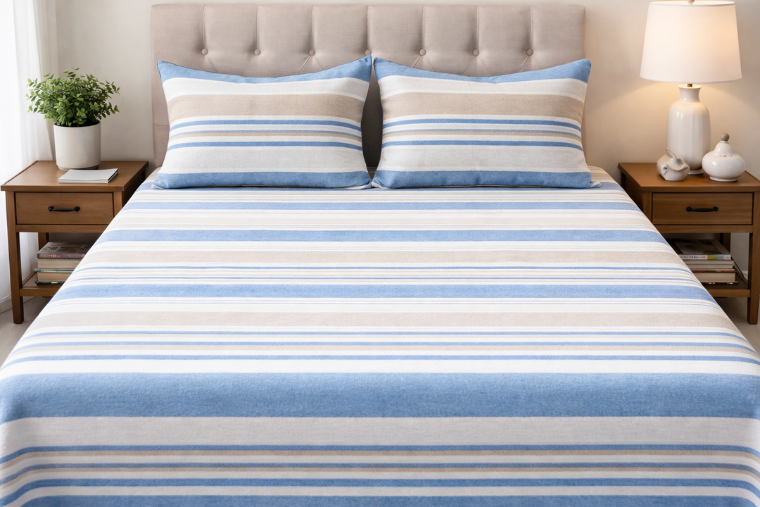 Cotton Chambray Bedcover Set with 2 Pillow Covers – Soft & Stylish