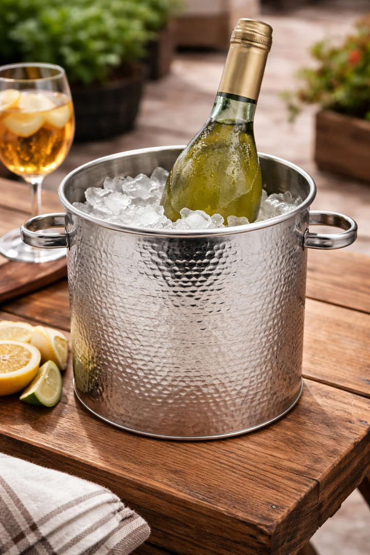Bar Wine Chiller | Polished Stainless Steel | Round Design