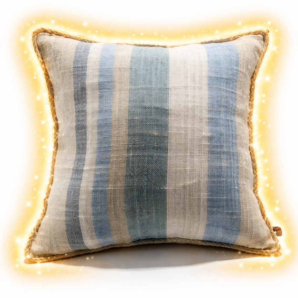 Elegant Woven Broad Stripe Cushion Covers – 40×40 cm, Set of 2