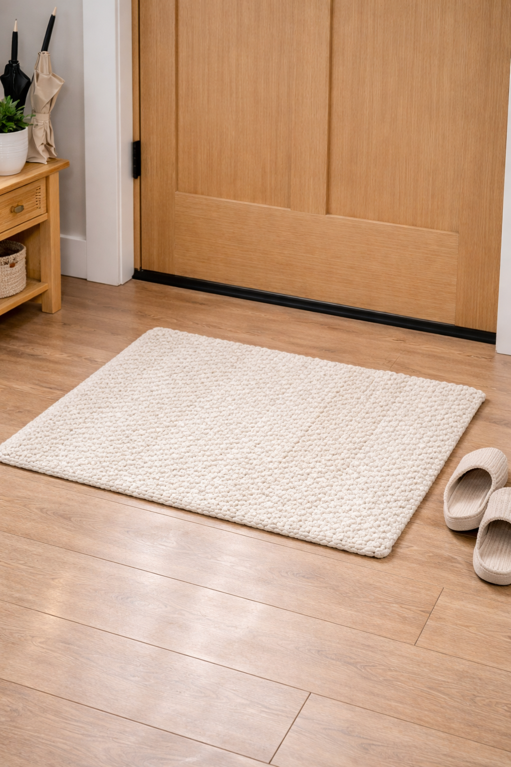 Ebert Natural Wool Hand Knotted Rug