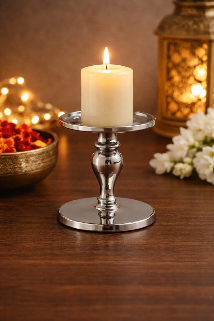 Premium Aluminium Candle Stand | Minimal Table Décor Accent | 4 Inch