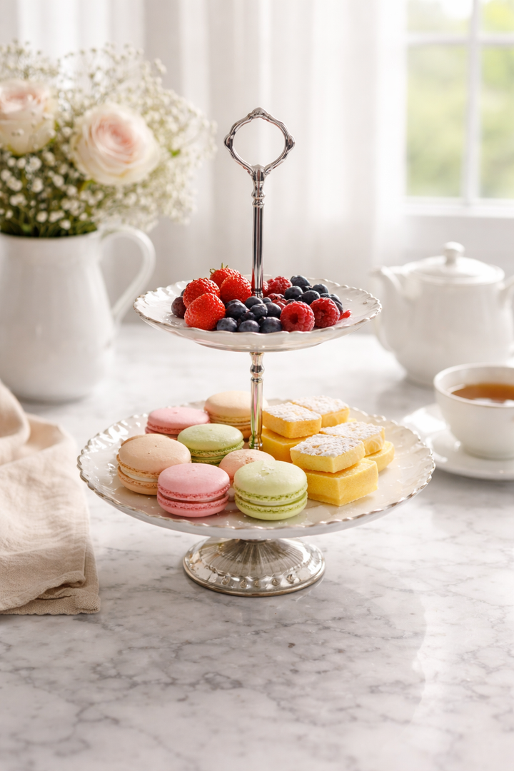 Rajwada Brass Cookie & Dessert Stand | 10.5 x 15 Inch Premium Serveware