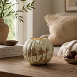 Expobazaar Crackled Brown Clay Glass Candle Holder
