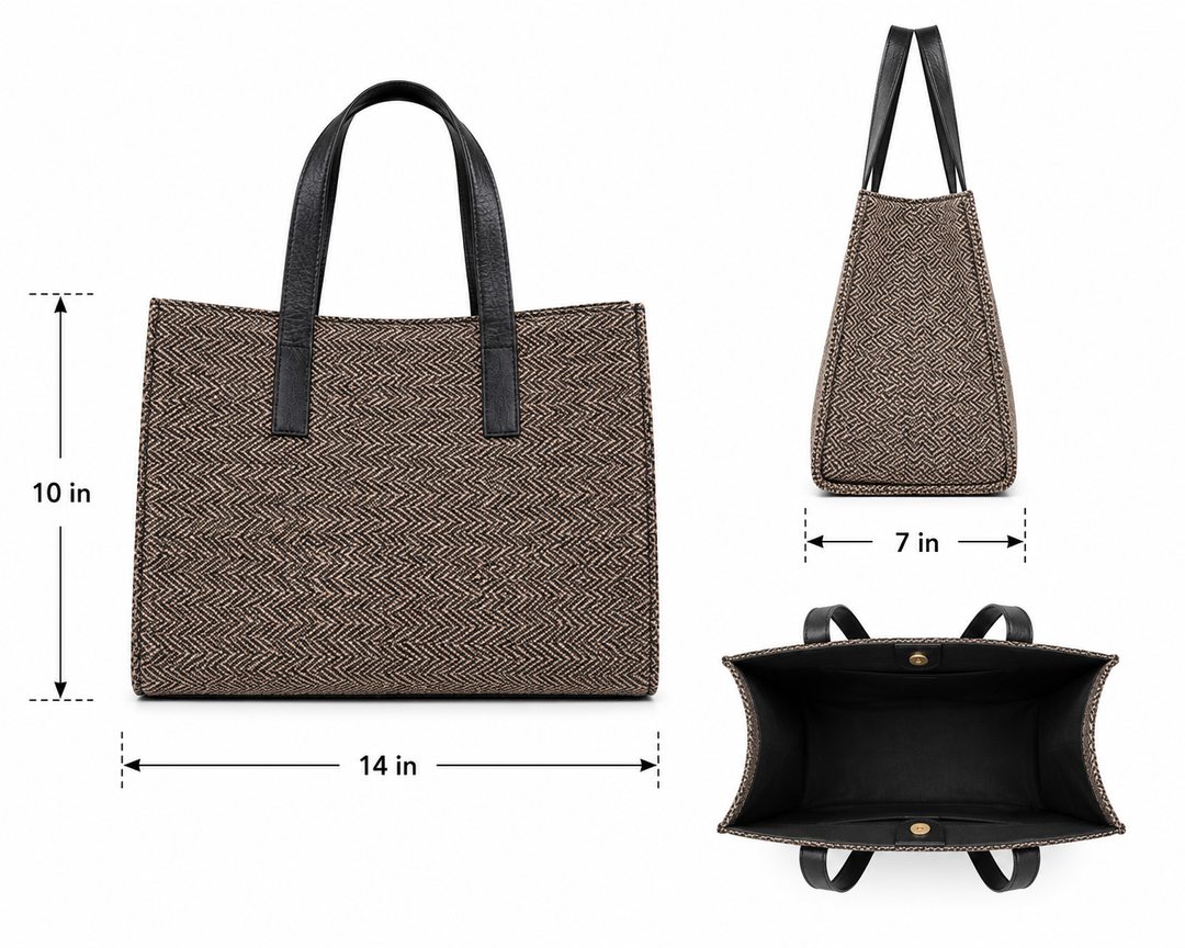 Unisex Black and Honey Contrast Handbag