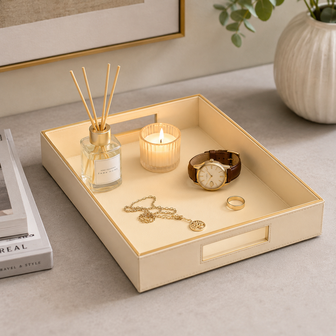 Expobazaar Rectangular Tray with Sleek Design for Serving or Displaying Items