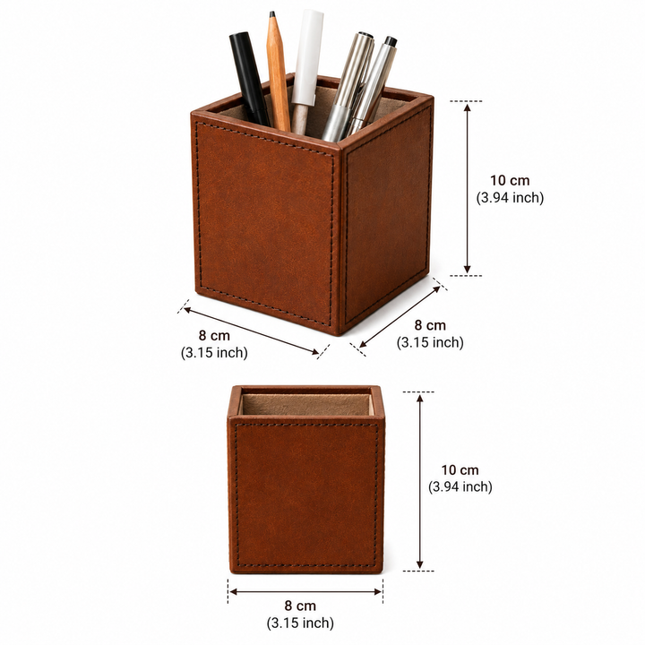 Expobazaar Leather Pen Cup Organizer