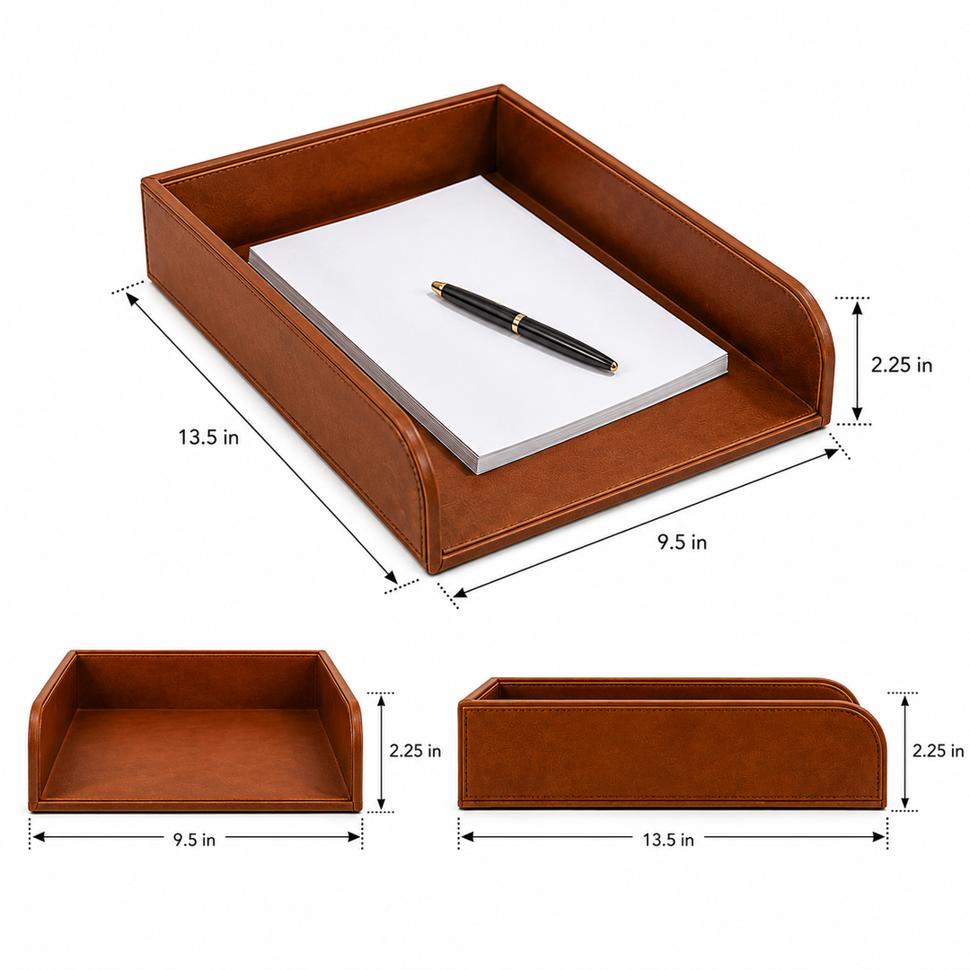 Expobazaar Leather Paper Tray for Elegant Desk Organization