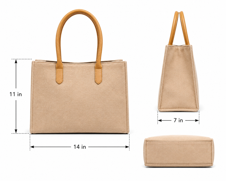 Expobazaar Nude Canvas Carryall with Timeless Design