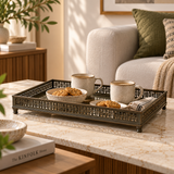 Premium Designer Rectangular Serving Tray | Polished Wood