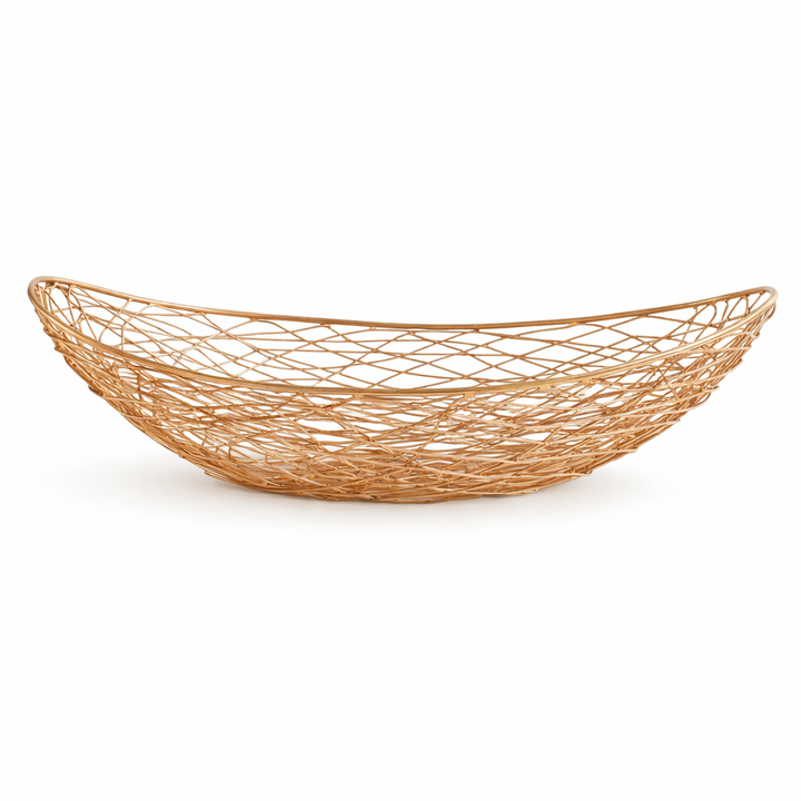 Vivian Copper Finish Basket – Perfect for Fruits & Home Décor