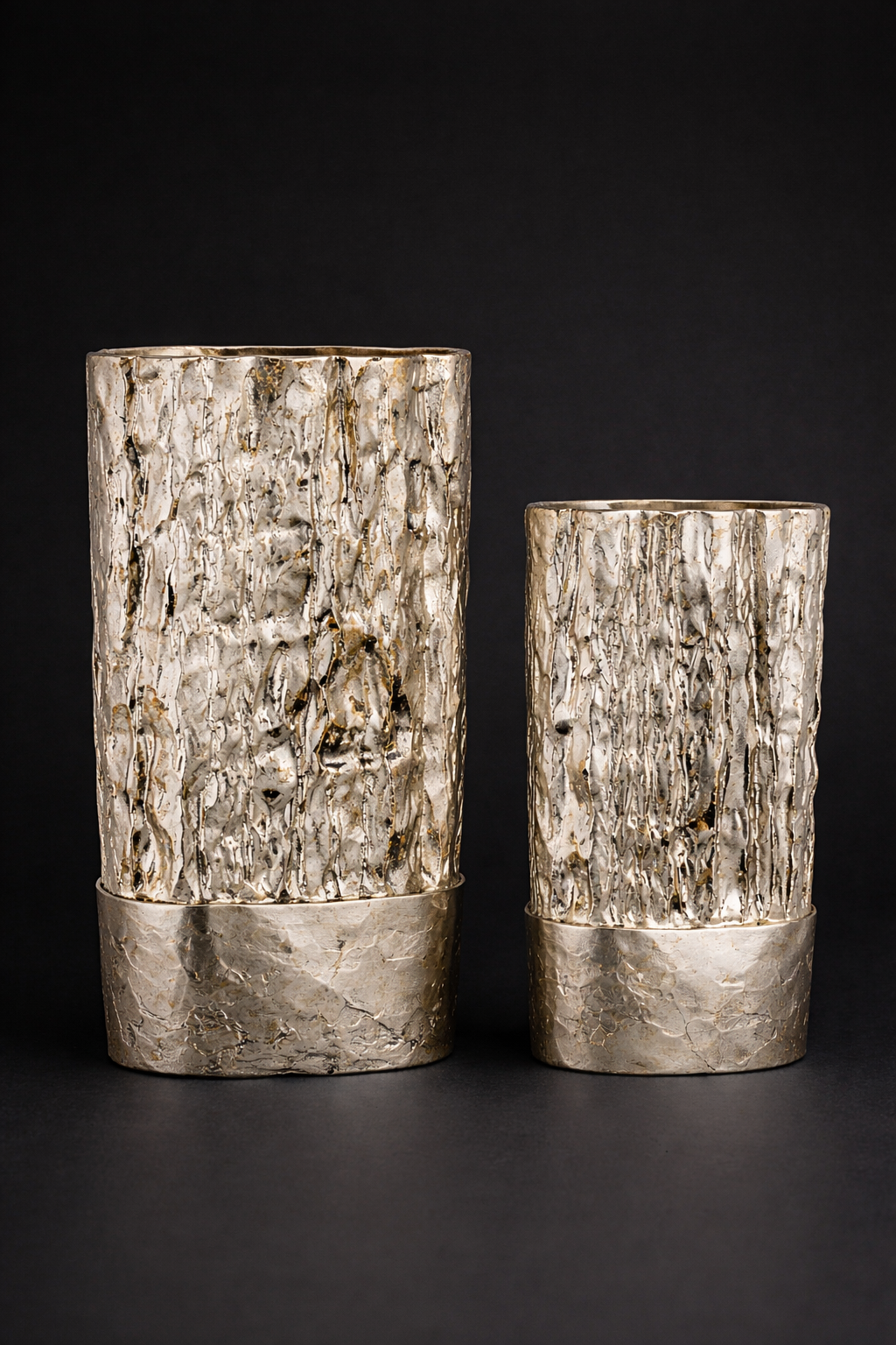 Premium Textured Aluminium Vase | Modern Home Decoration