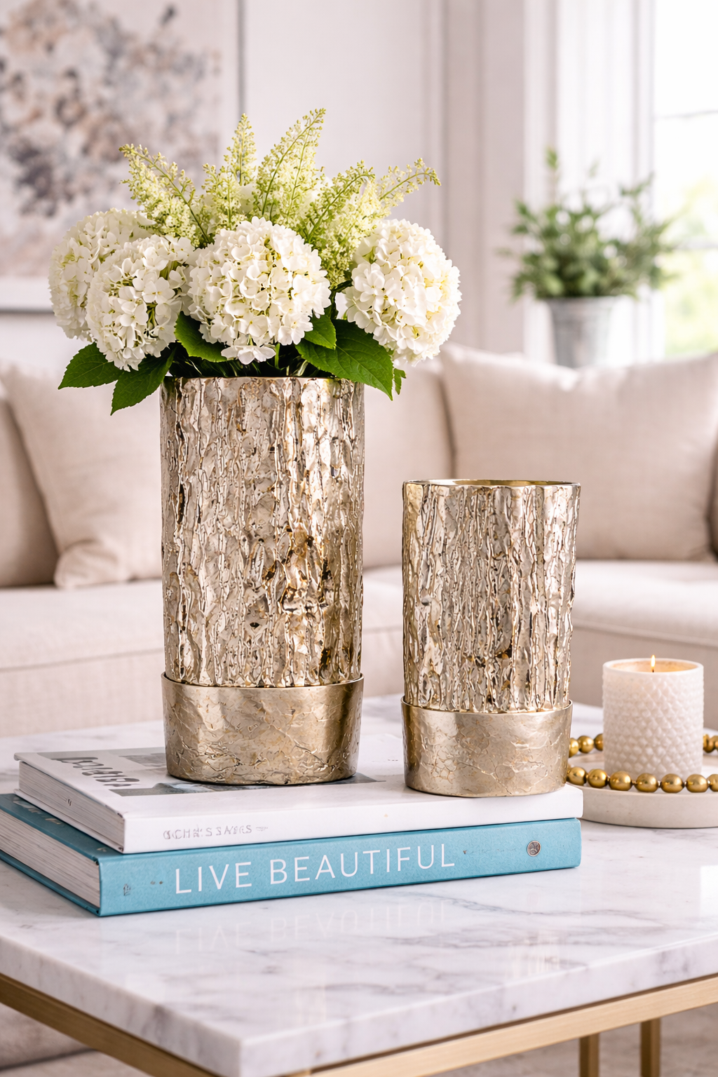 Premium Textured Aluminium Vase | Modern Home Decoration
