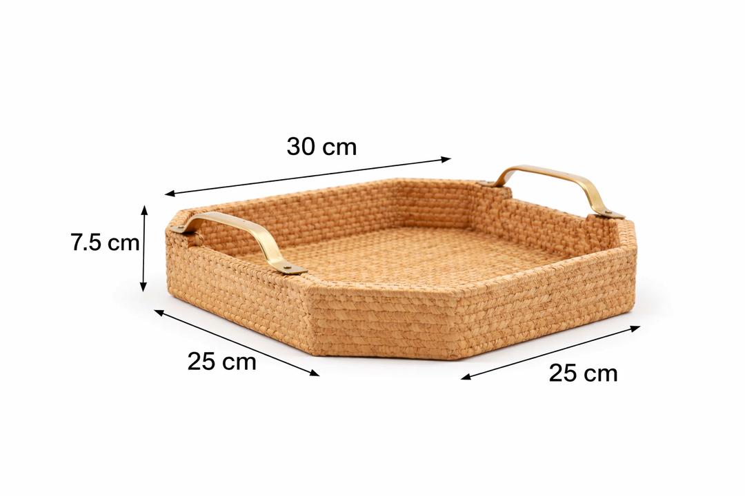 Wooden Carved Tray Set of 2 – Handcrafted Serving Trays