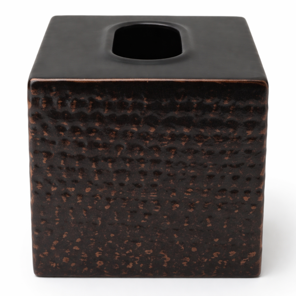Hammered Tissue Holder | Black Powder-Coated Multi-Purpose Design