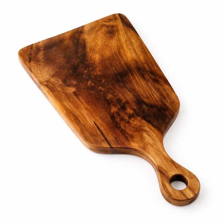 Rectangular Wooden Chopping & Serving Board with Handle – Dark Brown Mango Wood