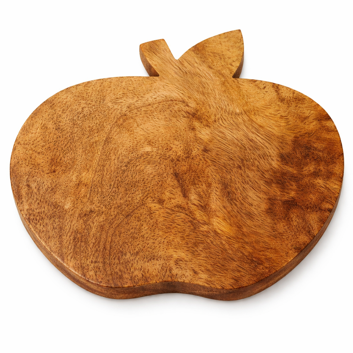 Wooden Apple Shaped Chopping Board | Mango Wood Serving Tray for Kitchen
