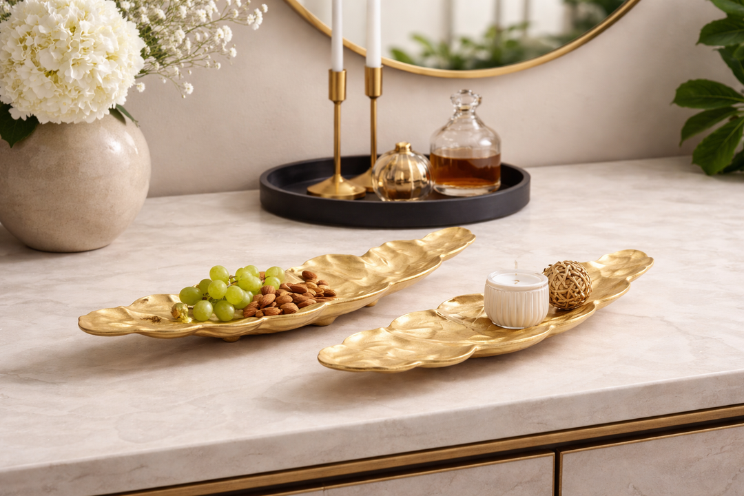 Aluminium Decorative Tray | Modern Serving & Console Décor with Elegant Indian Craftsmanship