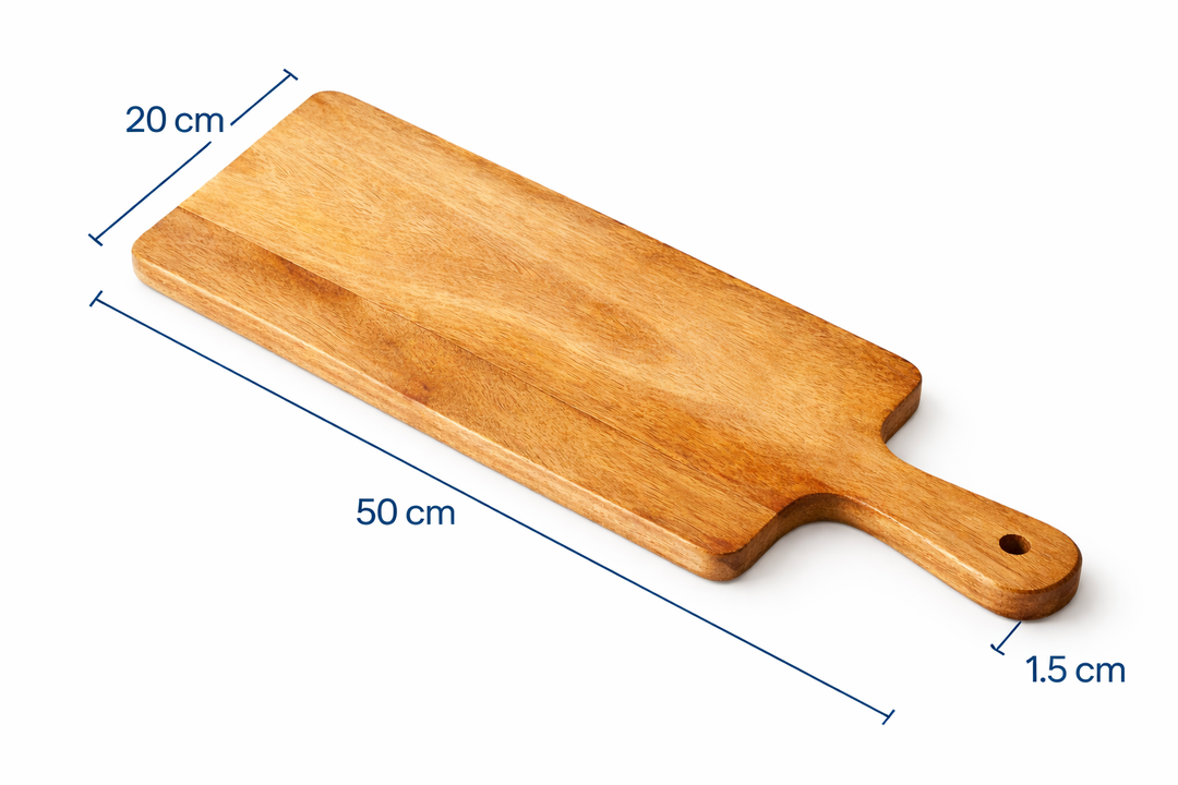 Wooden Chopping & Serving Board in Mango Wood | Ideal for Kitchen & Dining | 50x20x1.5 cm
