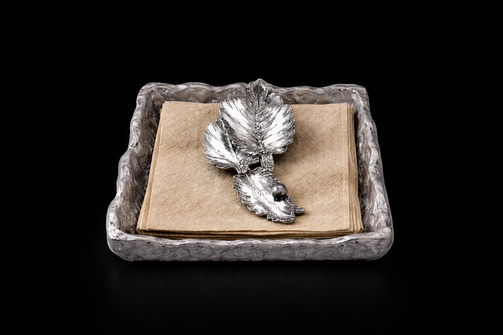 Aluminium Napkin Stand | Elegant Dining & Kitchen Accessory | 18x18x5 cm