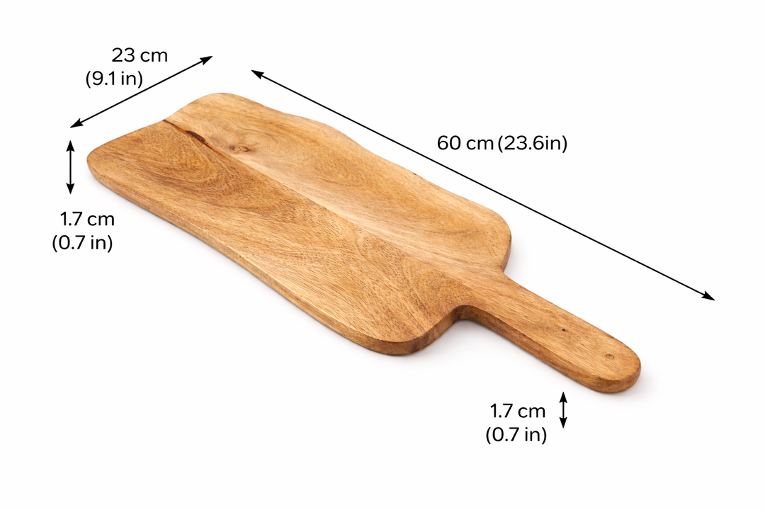 Premium Mango Wood Chopping & Serving Board with Handle – 60x23x1.7 cm